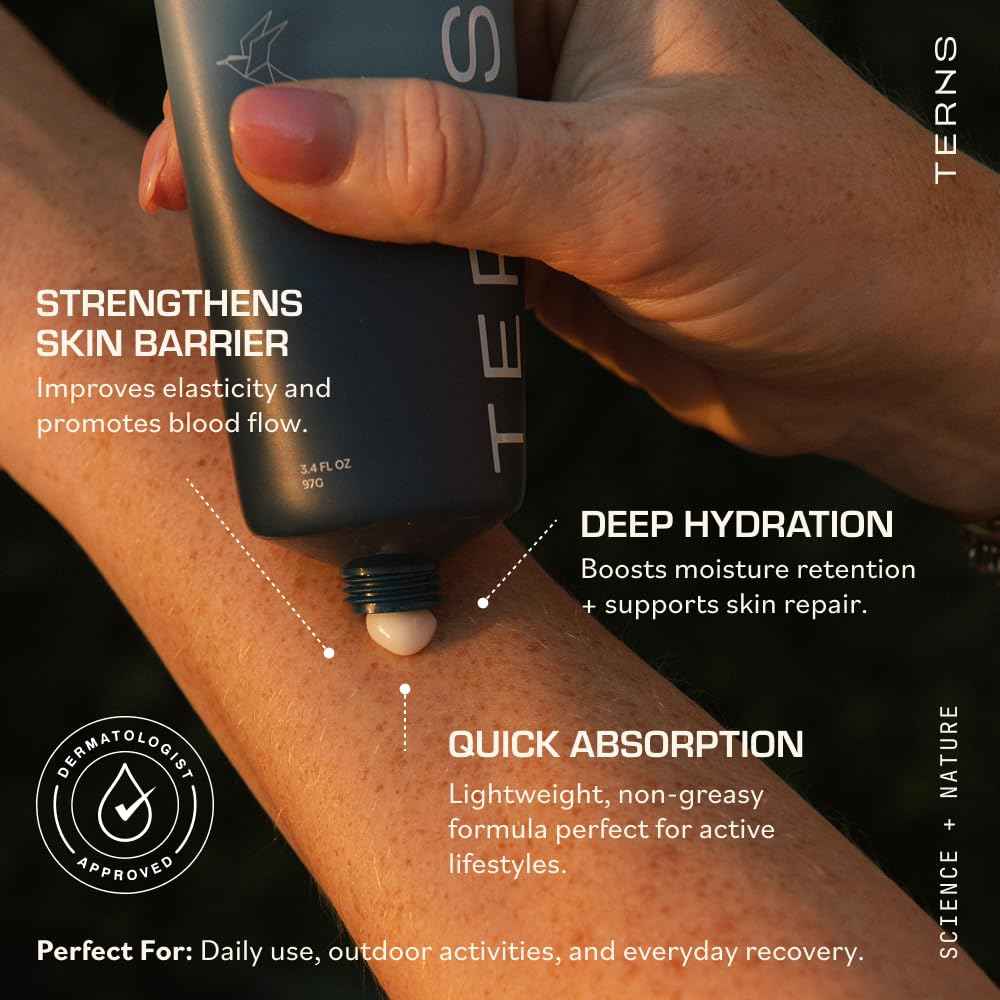 TERNS Everyday Lightweight Daily After Sun Moisturizer – Hydrating, Dermatologist Approved – Marine-Powered Skincare for Active Skin, Paraben Free 3.4 oz