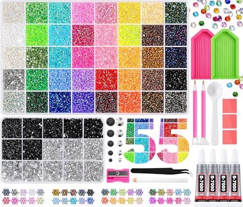 NEOACT 50000 Pcs Bedazzling Rhinestones Kit with B7000 Glue