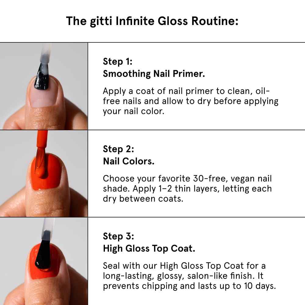 gitti Plant-based Nail Polish I Non-Toxic, 30-Free, Based On Natural Origin Ingredients, Cruelty-Free, Vegan, High Performance Colors, Glossy Finish, Shade Nail Glaze (0.5 fl oz)