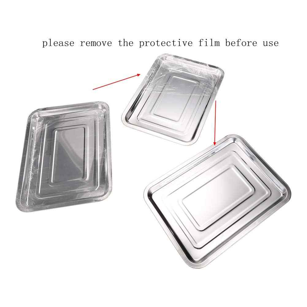 New Star Tattoo 3 Pack Stainless Steel Tattoo Trays 13 1/2" x 10" Dental Body Piercing Instrument Tool Flat