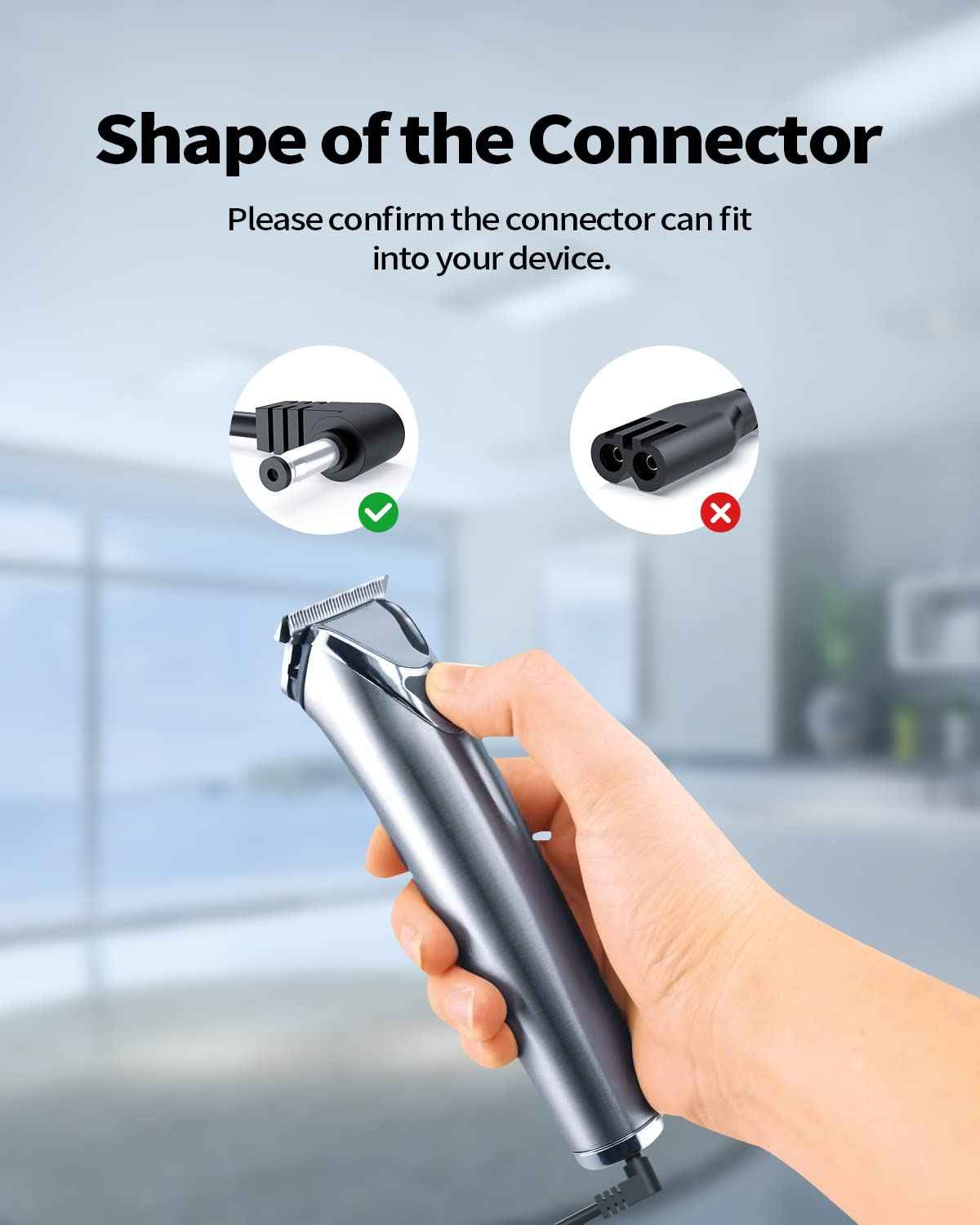 Charger Fit for Wahl Trimmer Model 9888L WNT-9 9818L 9854L 9918D WNT-8 5622 5623 9880L 9766 9918C Beard Grooming Clippers Shaver Razor Replacement Power Cord Supply for S003HU0420060