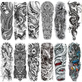 Halloween Full Arm Temporary Tattoos - 12 Sheets Waterproof