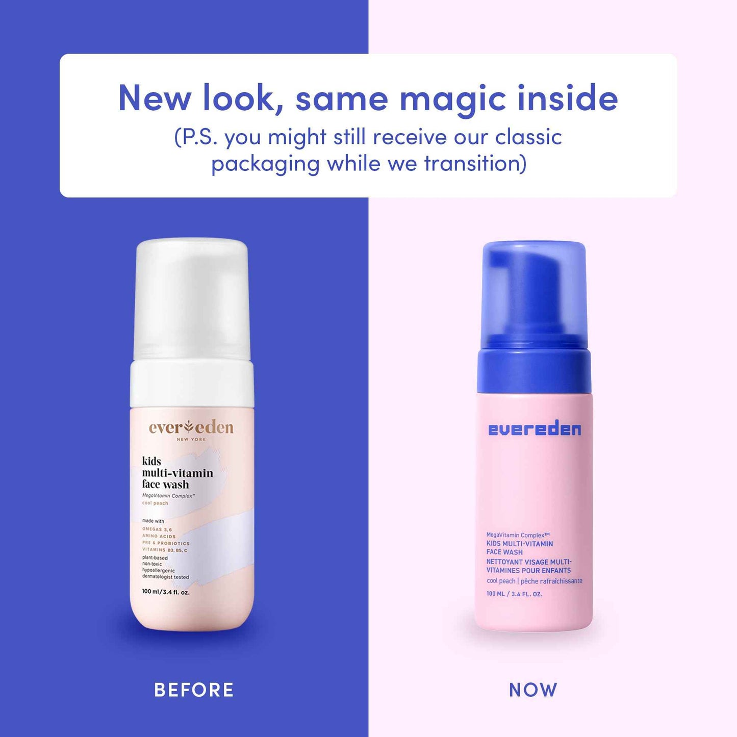 Evereden Kids Face Wash: Cool Peach, 3.4 fl oz. | Gentle Skin Care | Non-toxic and Clean Ingredients | Multi-Vitamin Skin Care for Kids | Pack of 2