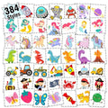 384 Temporary Tattoos for Kids - 8 Sheets Party Favors