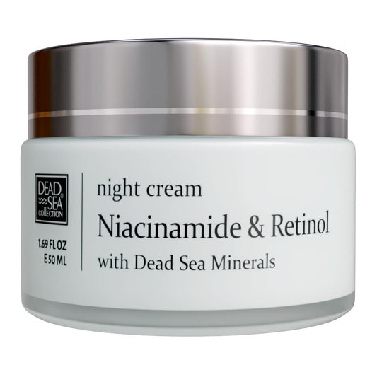 Dead Sea Collection Niacinamide & Retinol Night Cream - Face Moisturizer with Niacinamide and Retinol - Firming Cream with Dead Sea Minerals and Retinol - 1,69 Fl. Oz