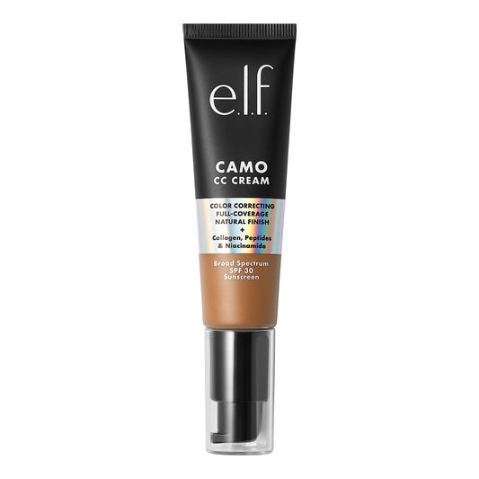 e.l.f. Camo CC Cream, Color Correcting Medium-To-Full Coverage Foundation with SPF 30, Deep 510 C, 1.05 Oz (30g)