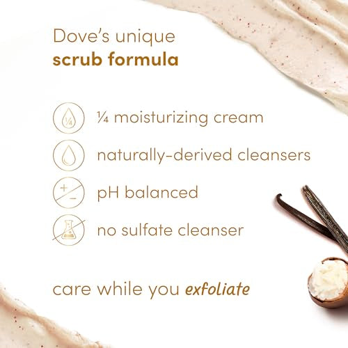 Dove Vanilla Sugar Body Scrub - Exfoliating & Nourishing, 15 oz