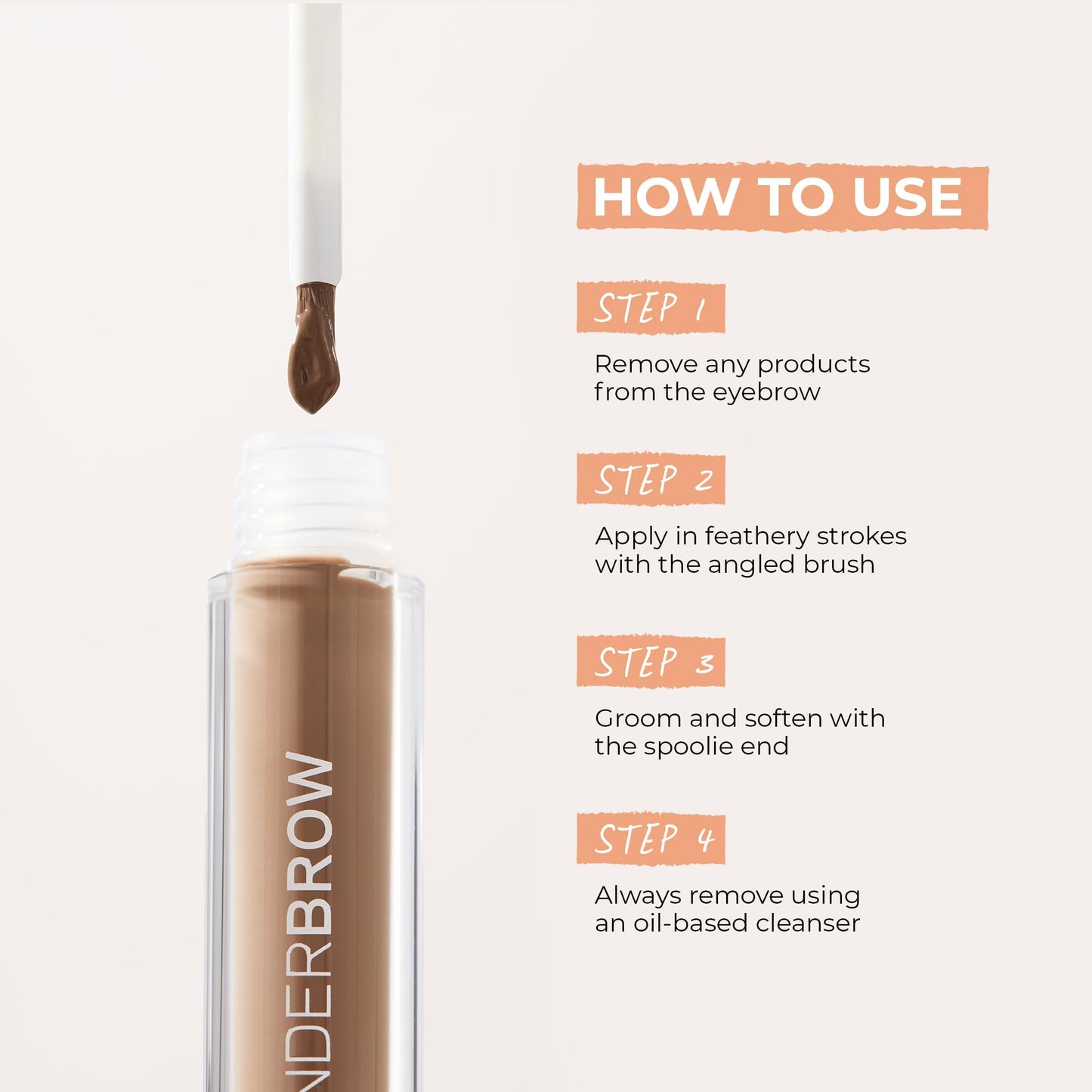 WUNDERBROW Waterproof Eyebrow Gel, Auburn, Vegan and Cruelty-Free