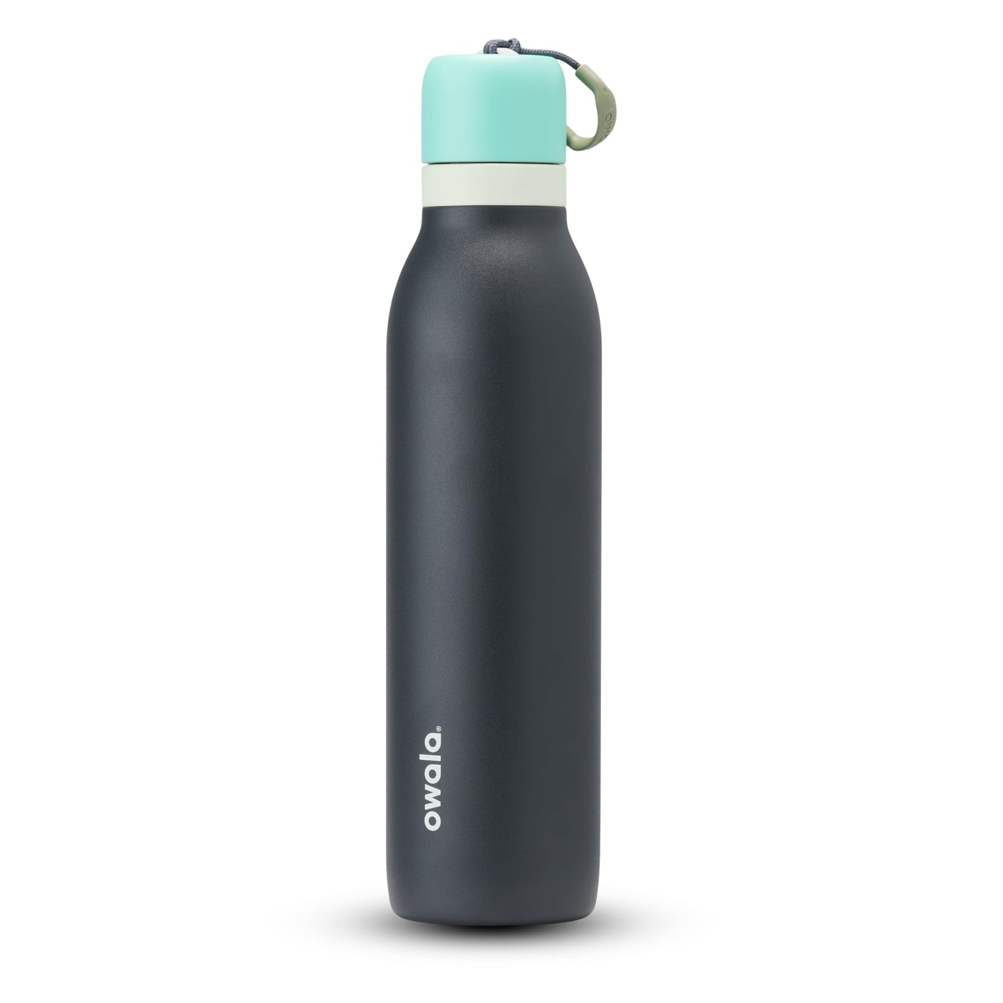 Owala FreeSip Twist Insulated Stainless Steel Water Bottle with Straw for Sports and Travel, BPA-Free, 24-oz, Blue/Grey (Foggy Tide)