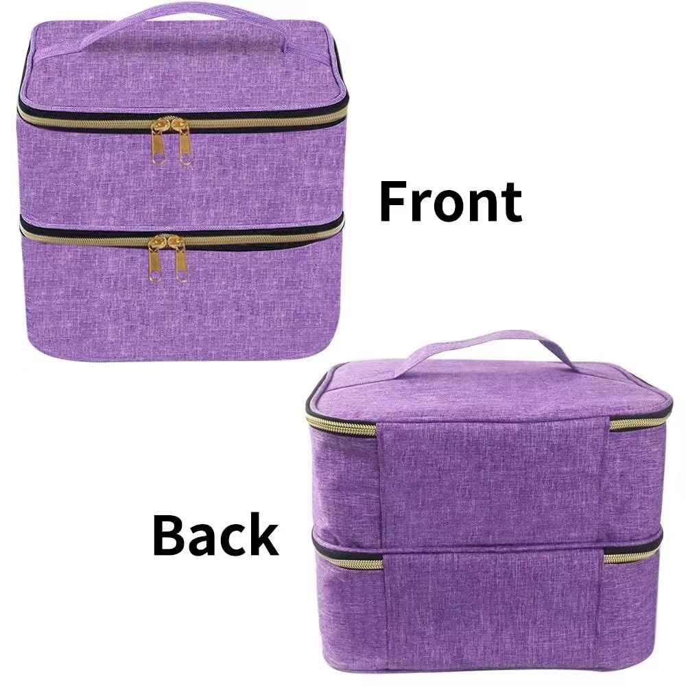 SCNWQ Nail Polish organizer Case Double Layer Nail Polish Tool Storage Bag Fits Nail Lamp Dryer and 30PCS Nail Polish Bottles Travel Carrying Case for Nail Polish Drill Manicure set