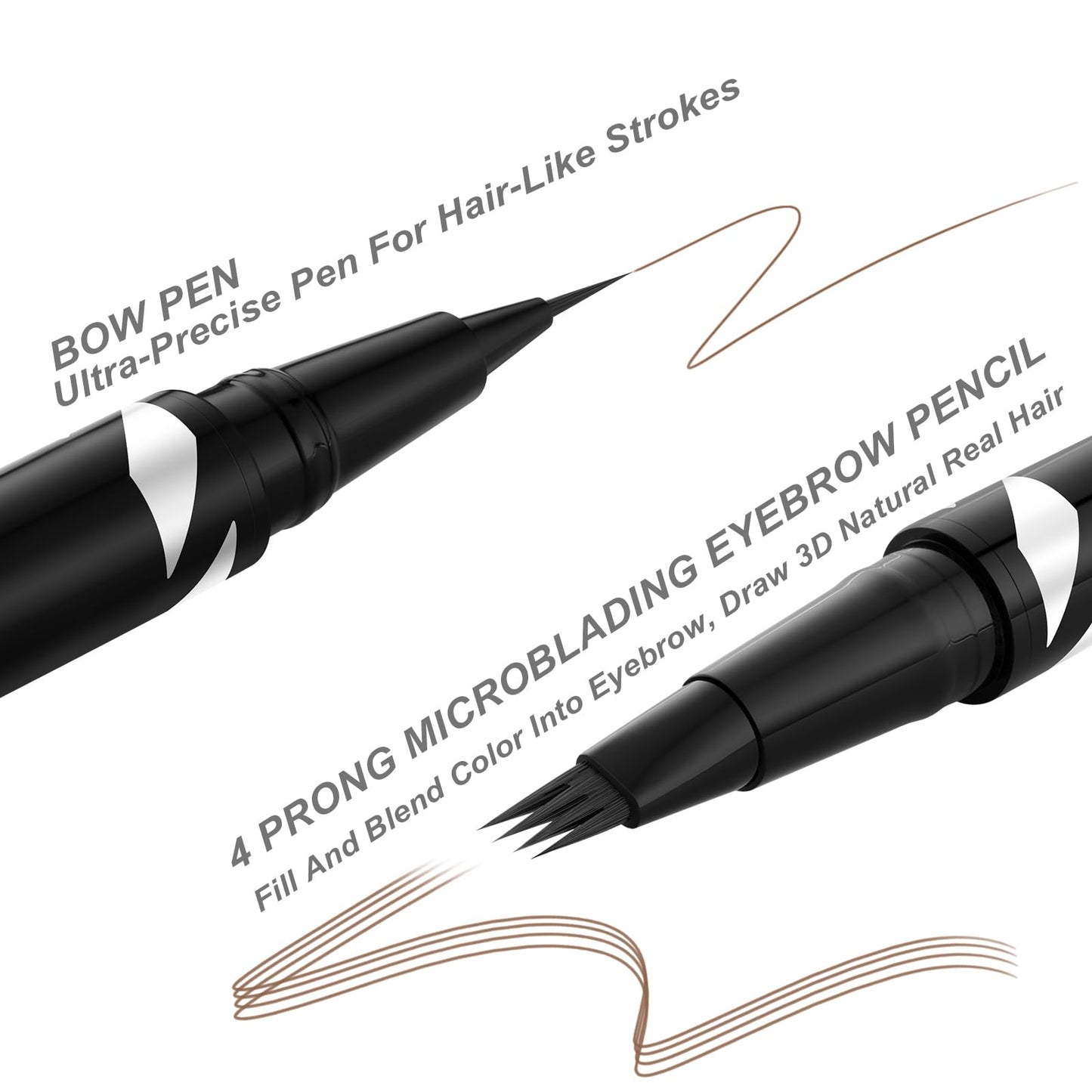 LAVONE Eyebrow Pen,2-IN-1 Dual-ended Waterproof Eyebrow Pencil,with 4 Tip Microblading Eyebrow Pen and Ultra-Precise Brow Pencil,Dual-ended Eyebrow Brush,Eyebrows Makeup for Natural Looking-Soft Brown