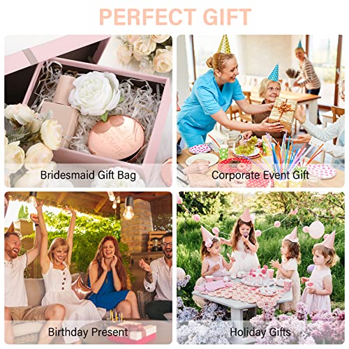 Roowest 12 Pcs Inspirational Compact Mirror Birthday Small Gifts for Mom Women Bulk Double Sided Travel Thank You for Being Awesome Makeup Magnifying Pocket Mirror for Purse(Rose Gold)