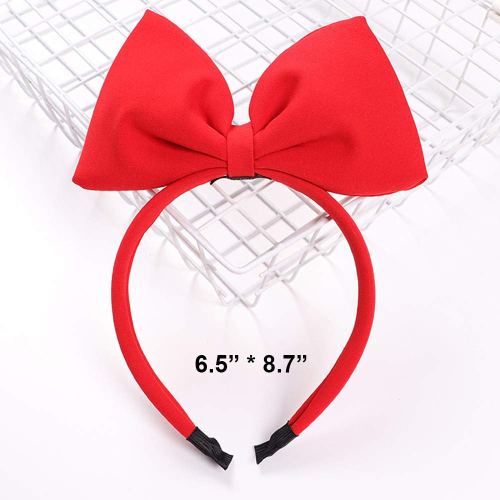 ZCMG Halloween Bow Headband Bowknot Hair Hoops Headpiece Women Bow Hairband Hair Bands Christmas Xmas Holiday Festival Carnival Parade Cosplay Dress Up Wedding Birthday Party Accessories 1 Pack Red