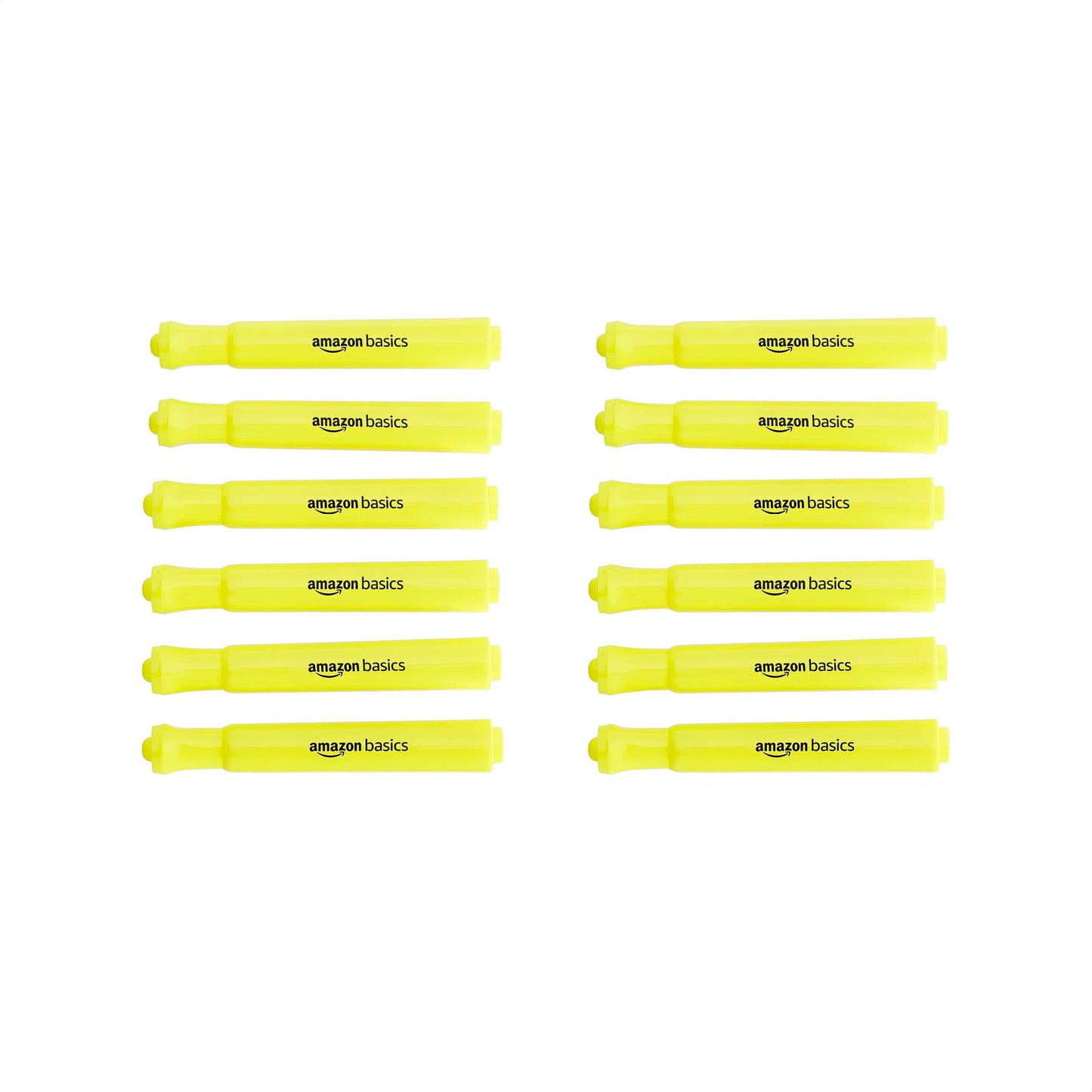 Amazon Basics Tank Style Highlighters - Chisel Tip, Yellow, 12-Pack