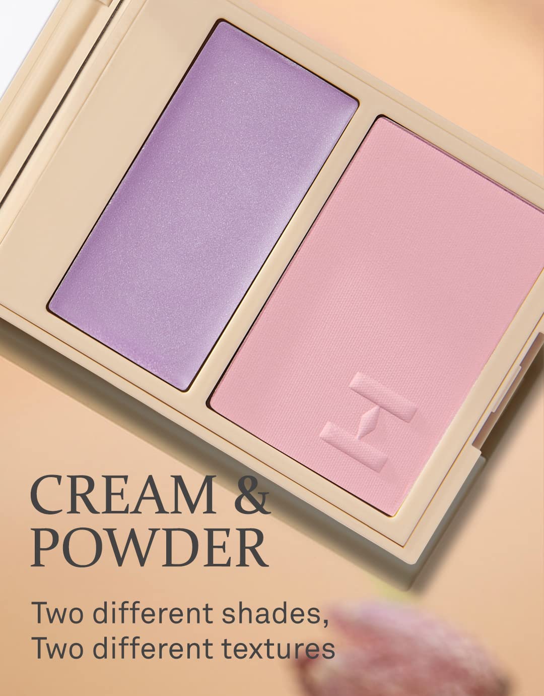 hince True Dimension Layering Cheek - Cream & Pressed Powder 2 Different Shades & Textures - Silky Seamless Long Lasting Blush Makeup - Muted Beige & Elegant Rose Beige (1, DREAMLIKE, L003)