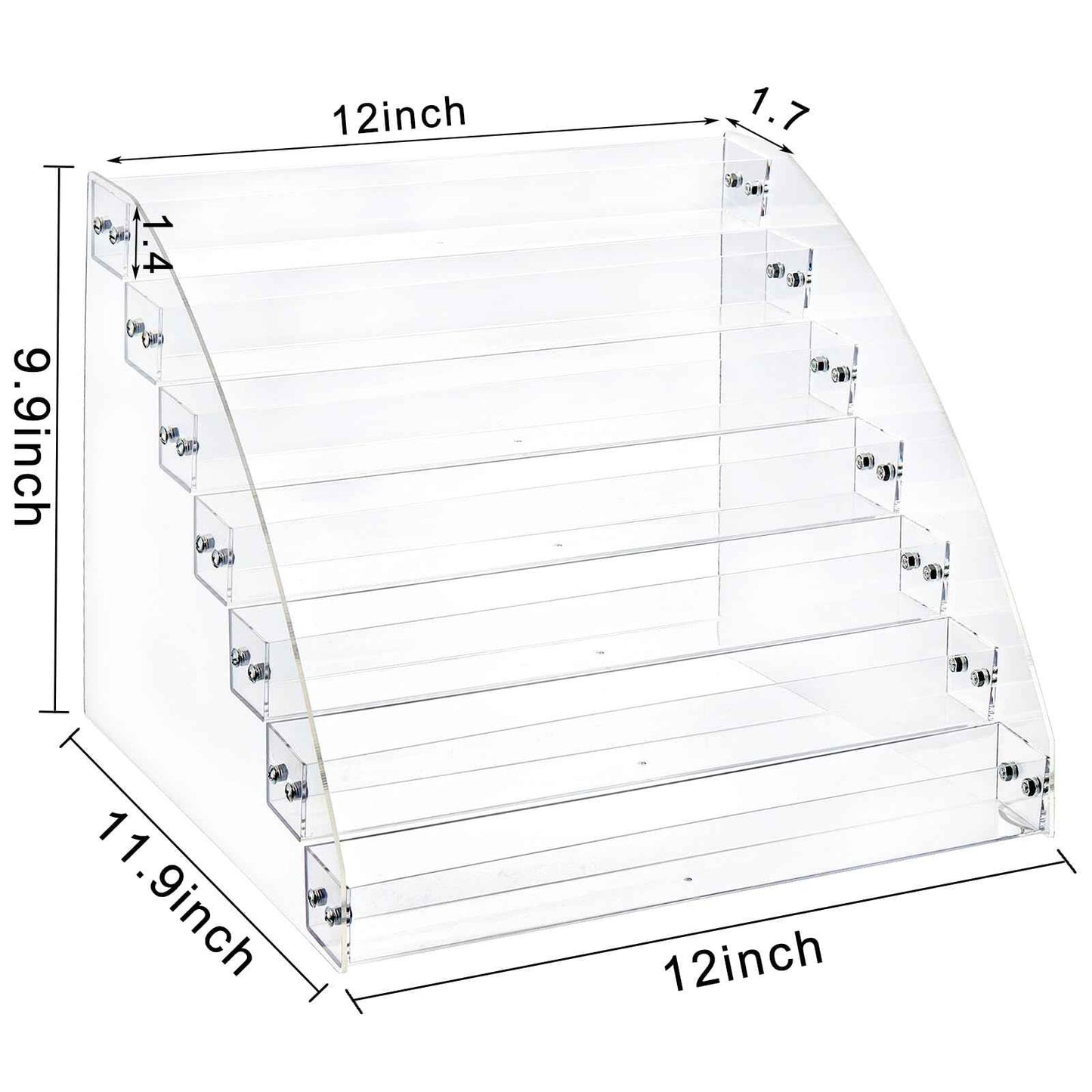 SOUJOY 7 Tier Sunglass Organizer Stand, Acrylic Sunglass Holder, Clear Nail Polish Display Stand, Eyewear Countertop Storage Tray for Highlighting Glasses, Makeup, Essential Oil