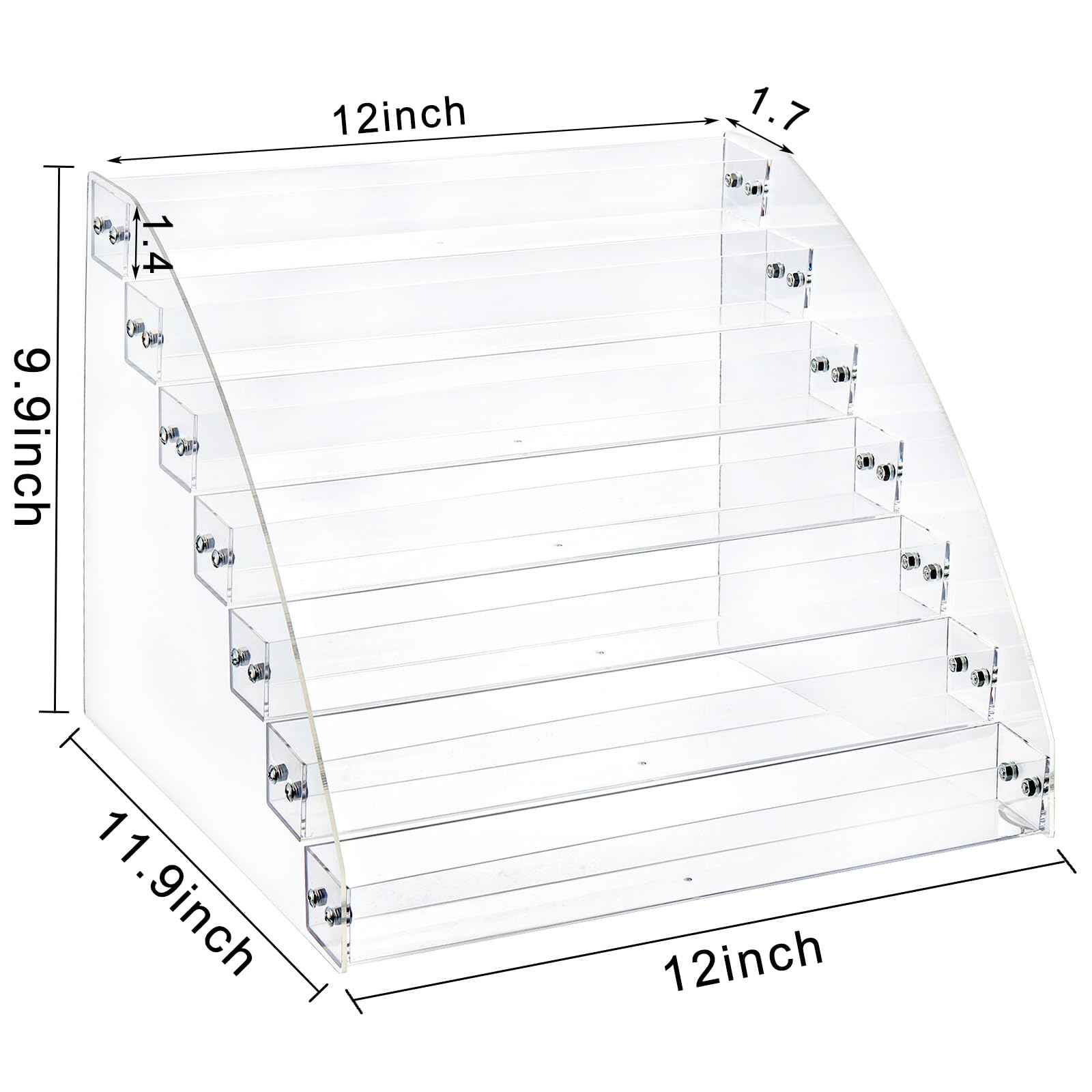 SOUJOY 7 Tier Sunglass Organizer Stand, Acrylic Sunglass Holder, Clear Nail Polish Display Stand, Eyewear Countertop Storage Tray for Highlighting Glasses, Makeup, Essential Oil