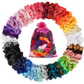 ADRIONE Satin Scrunchies 60 Pack - Silk Hair Ties for Women