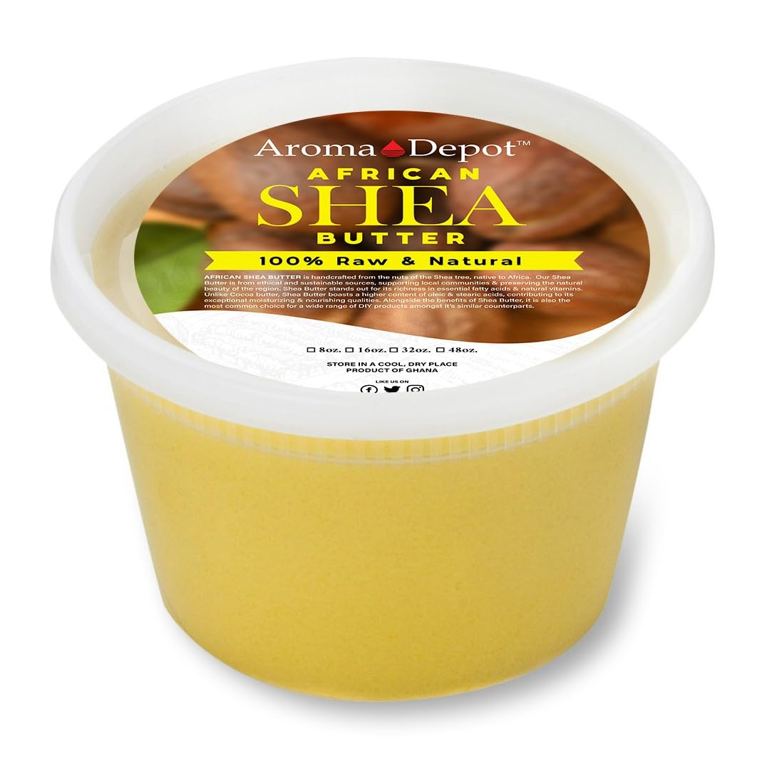 Raw African Shea Butter 16 oz Yellow Grade A 100% Pure Natural Unrefined Fresh Moisturizing, Ideal for Dry and Cracked Skin. Can be use in Body, Hair and Face.