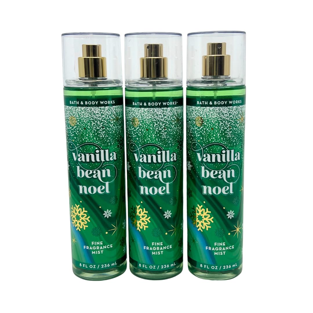 Bath & Body Works Vanilla Bean Noel Fine Fragrance Mist 8oz - Lot of 3