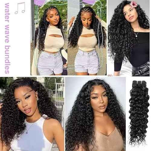 Zealady Water Wave Bundles Human Hair 12A Brazilian Curly Wavy Human Hair Bundles Weave 100% Unprocessed Virgin 3 Bundles 18 20 22