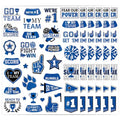 Dark Blue Team Spirit Temporary Tattoos - 170+ Team Spirit Tattoo Decorations, Sport Party Favors Supplies, Cheerleading Glitter Sport Game Stickers for School Event(6 Sheets)