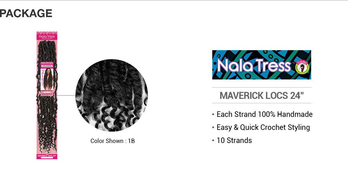 Janet Collection Crochet Braids Nala Tress Maverick Locs 24" (5-pack, 613)