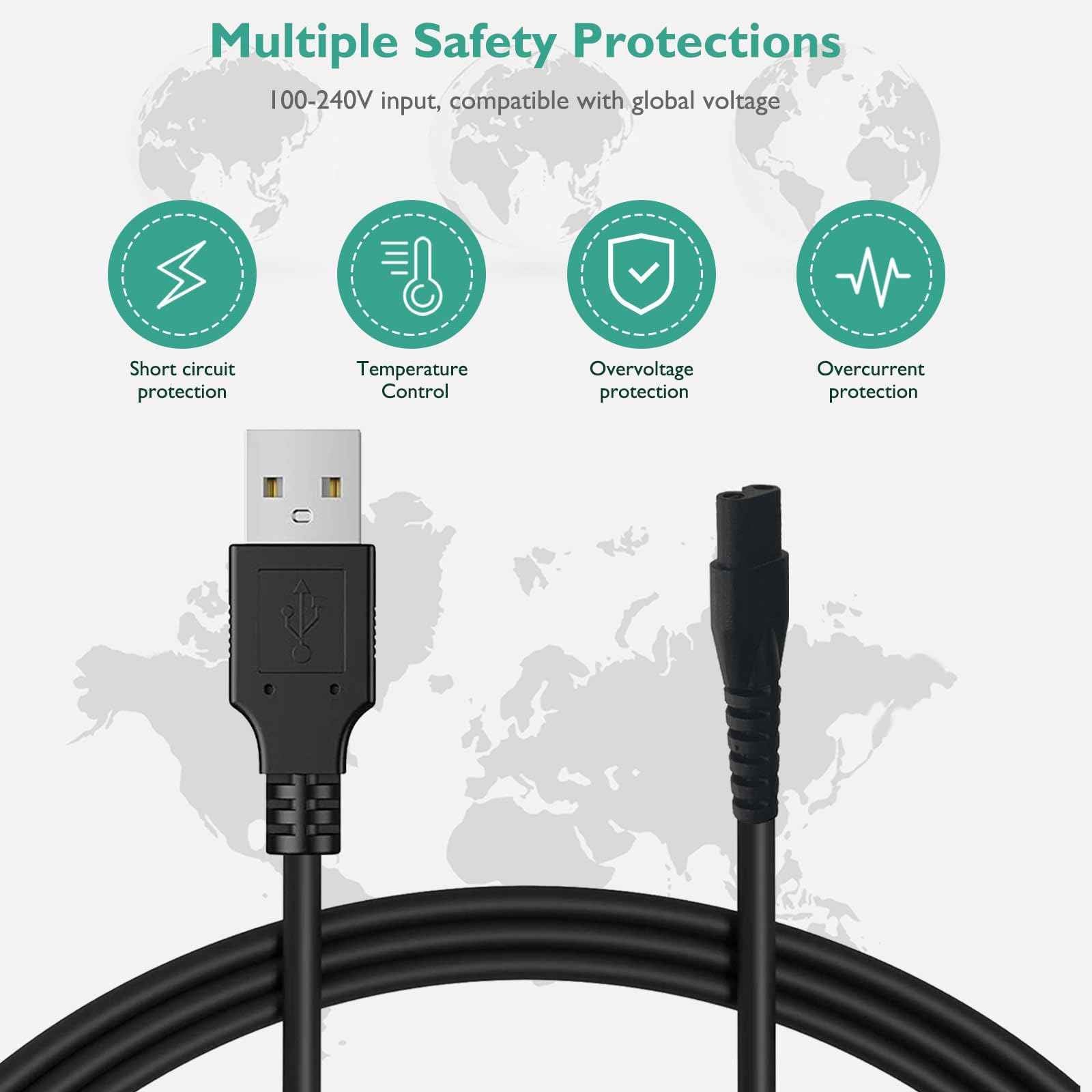 5V 2A Shaver Charger Compatible with Skull Shaver Pitbull Silver Pro/Gold Pro/Palm/Beast Clipper, Butterfly Kiss Trimmer Power Supply Adapter Replacement