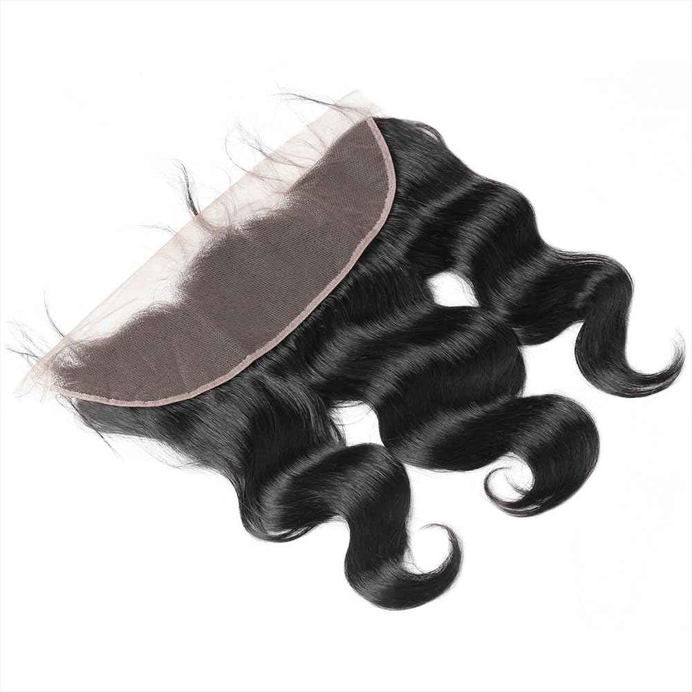 13x4 Lace Frontal Closure Body Wave Ear To Ear HD Lace Frontal Pre Plucked With Baby Hair Free Part 150% Density 12a Unprocessed Virgin Human Hair Invisible Lace Frontal Closure Natural Black 14 Inch