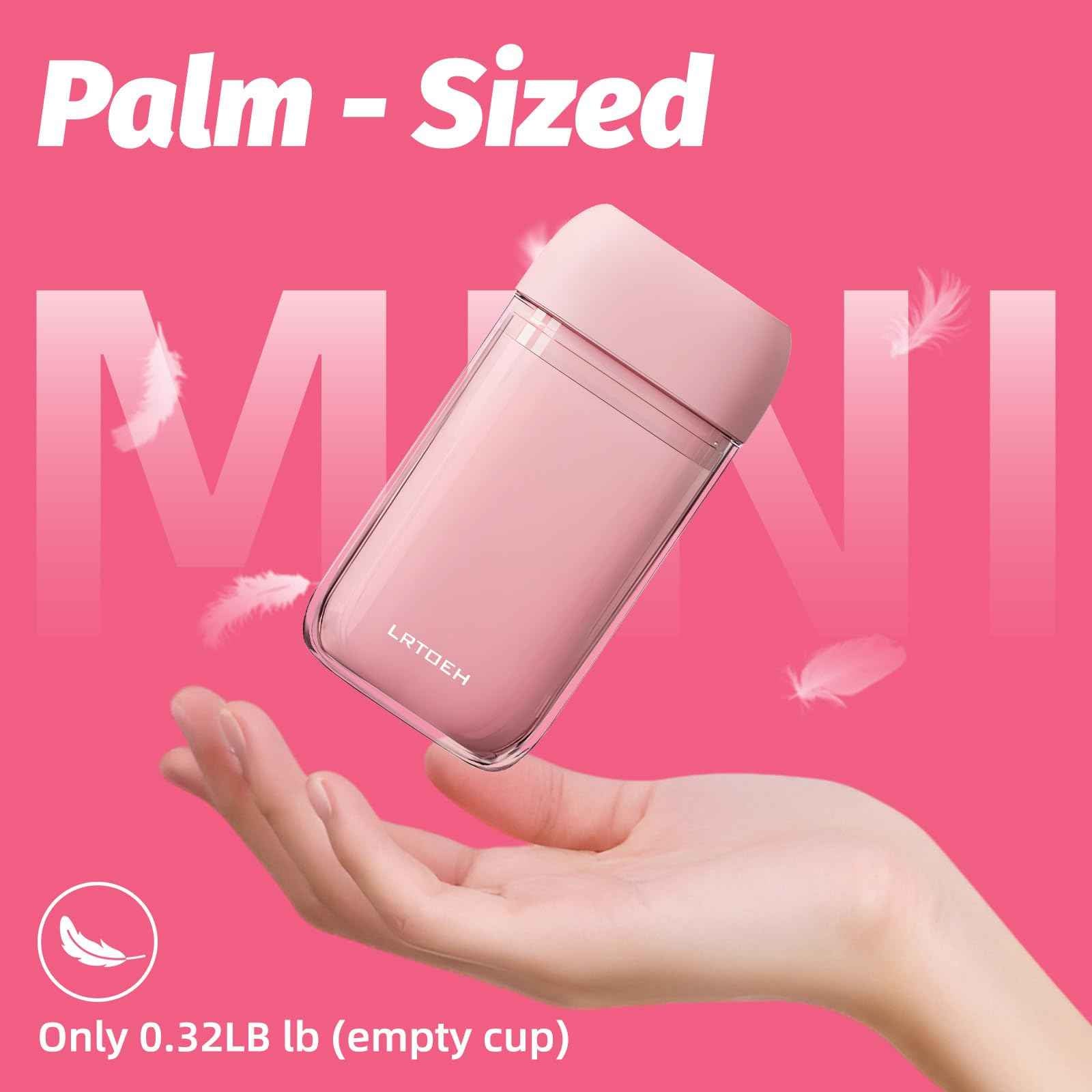 LRTOEH Travel Toothbrush Cup Set, Portable Travel Wash Cup with Foldable Toothbrush, Small Toothbrushes Case Holder with Cover, Lightweight Mini for Hiking, Business Trip (Pink)