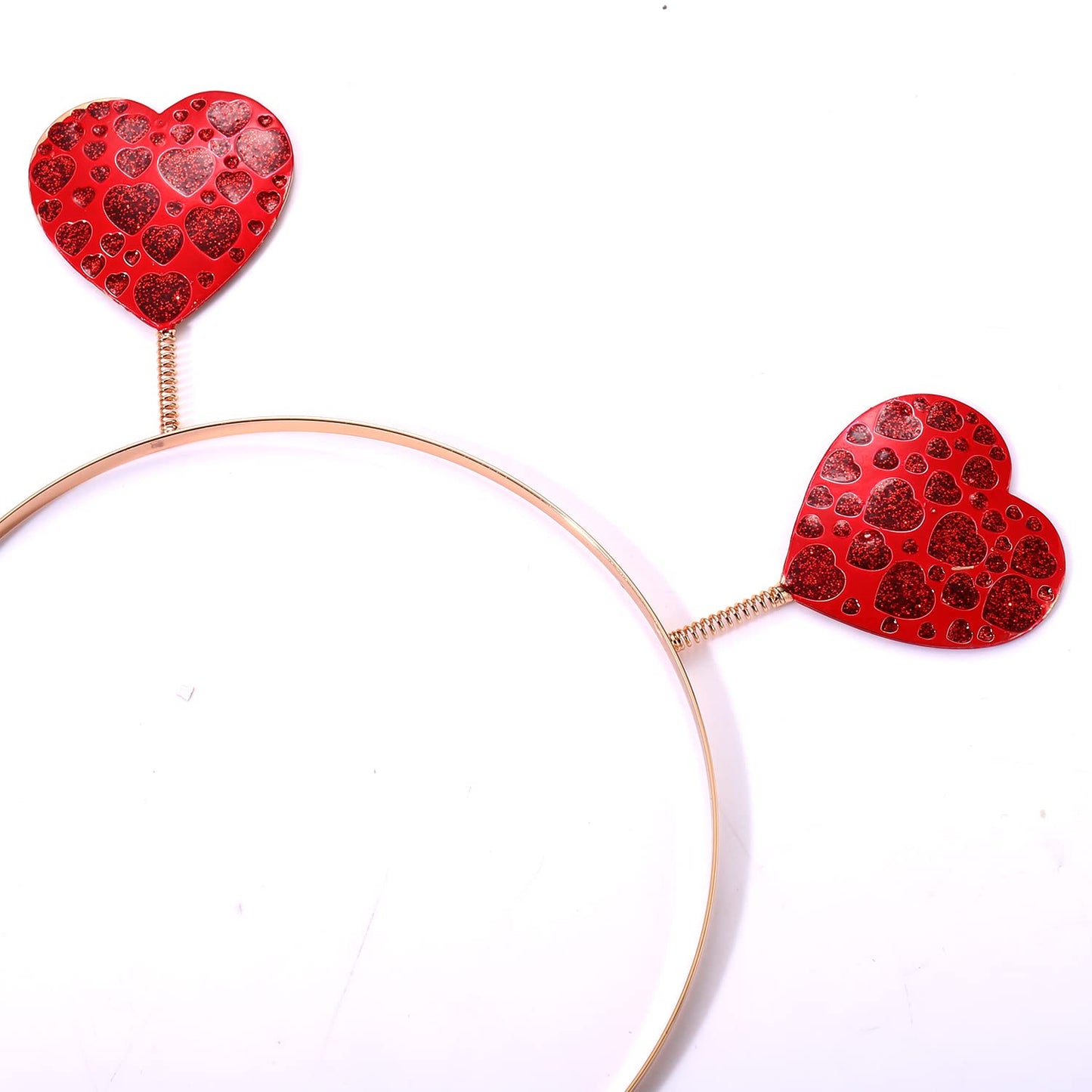 Heart Headbands for Women Girls Valentine's Day Headband Rhinestone Glitter Love Heart Tiara Hair Hoop Girlfriend Wife Gifts (F Big Red Heart Headband)