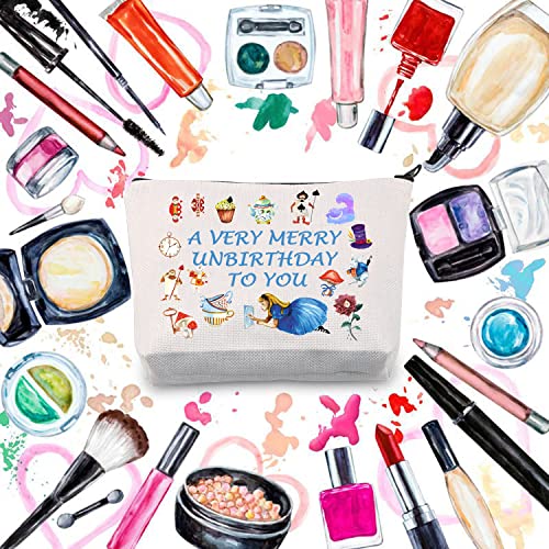 BDPWSS Fairy Tales Makeup Bag a Very Merry Unbirthday To You Cosmetic Bag For Family Friend (Merry birthday you)