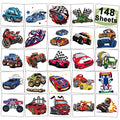 148 PCS Race Car Temporary Tattoos for Kids - Party Favors