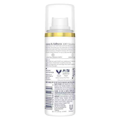 Dove Advanced Dry Shampoo Volume & Fullness Refresh & Revive Flat Hair Without Water for 2 Days of Freshness & Bounce 1.15 oz