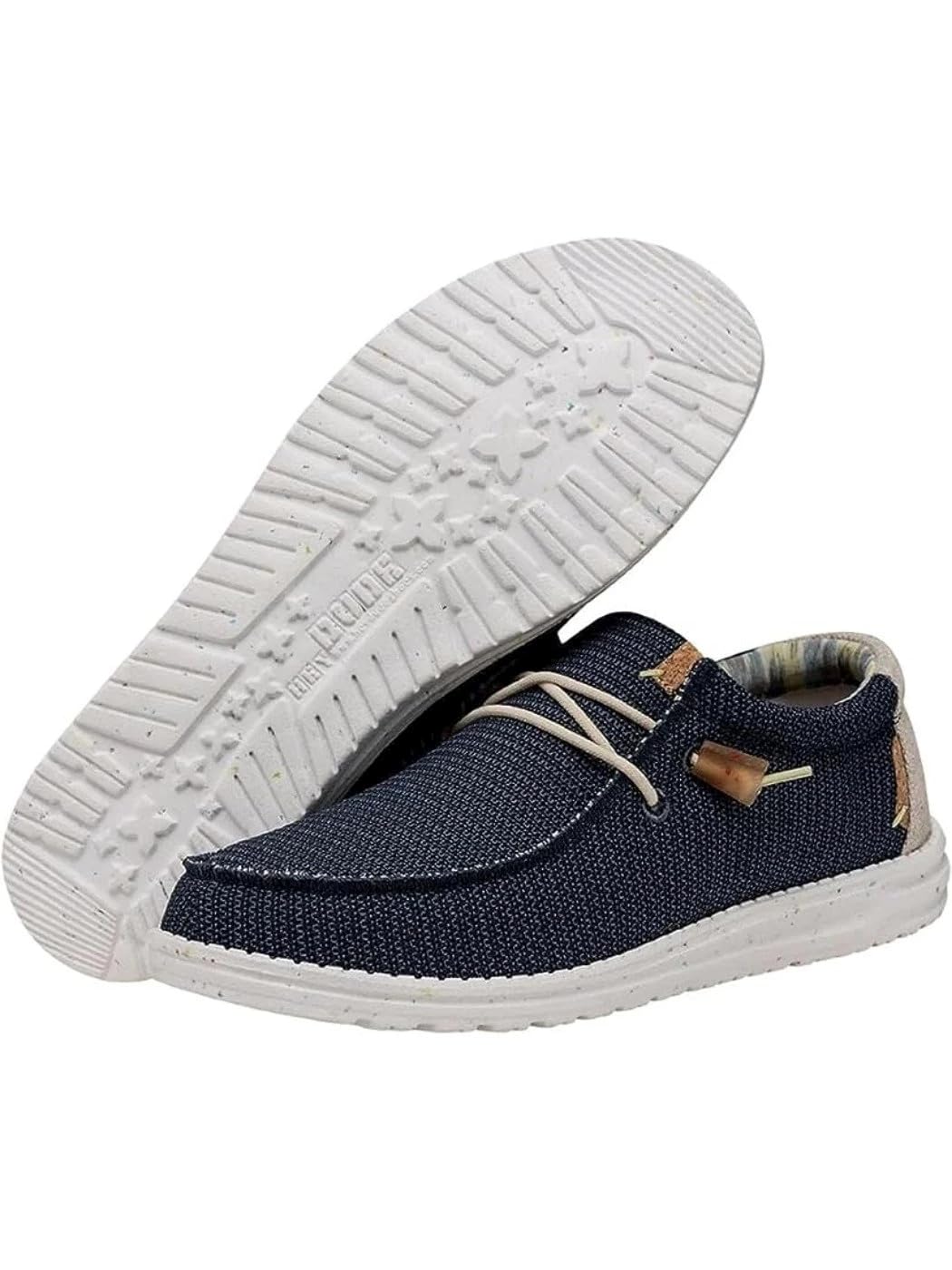 Hey Dude Men's Wally Stretch Orion Blue Size 8| Men's Loafers | Men's Slip On Shoes | Comfortable & Light-Weight