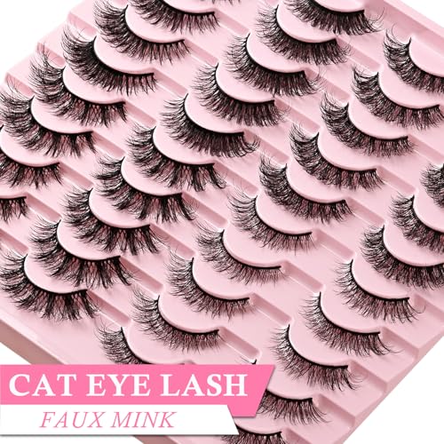 Wispy Cat Eye False Eyelashes - 20 Pairs Bulk Pack