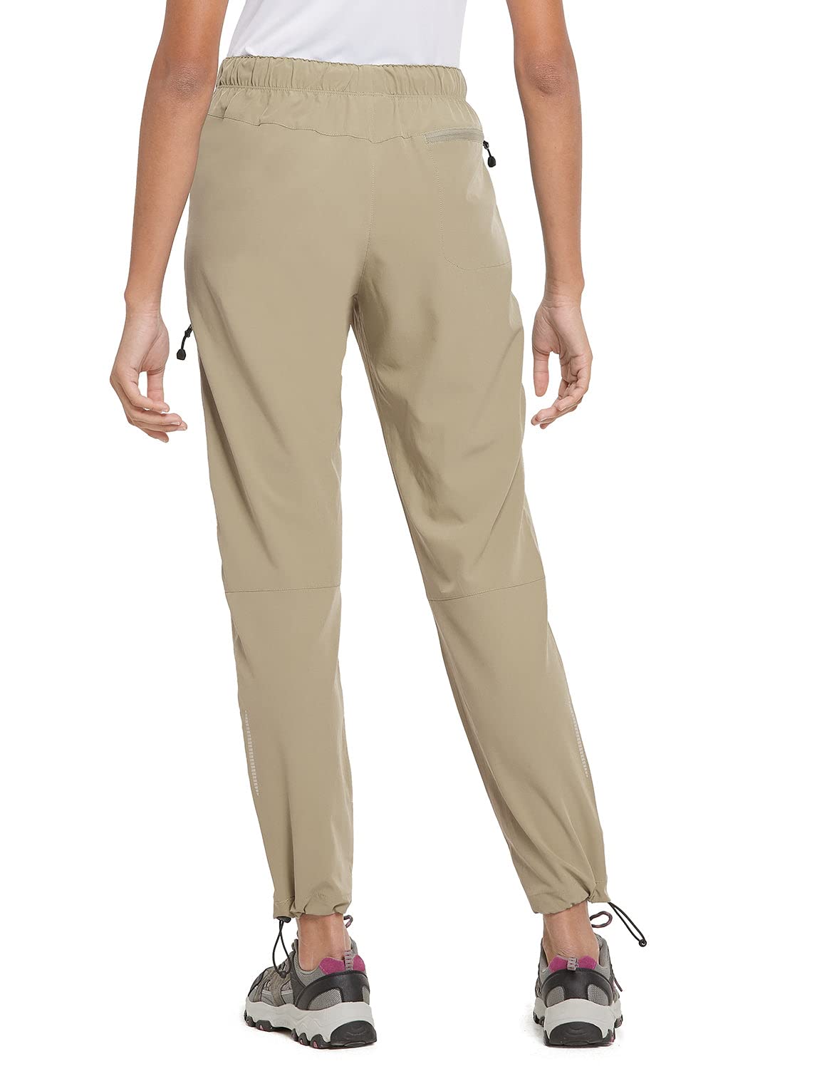 BALEAF Women's Petite Hiking Pants Lightweight Quick Dry Water Resistant Cargo Pants 27'' Inseam for All Seasons Suntan Size S