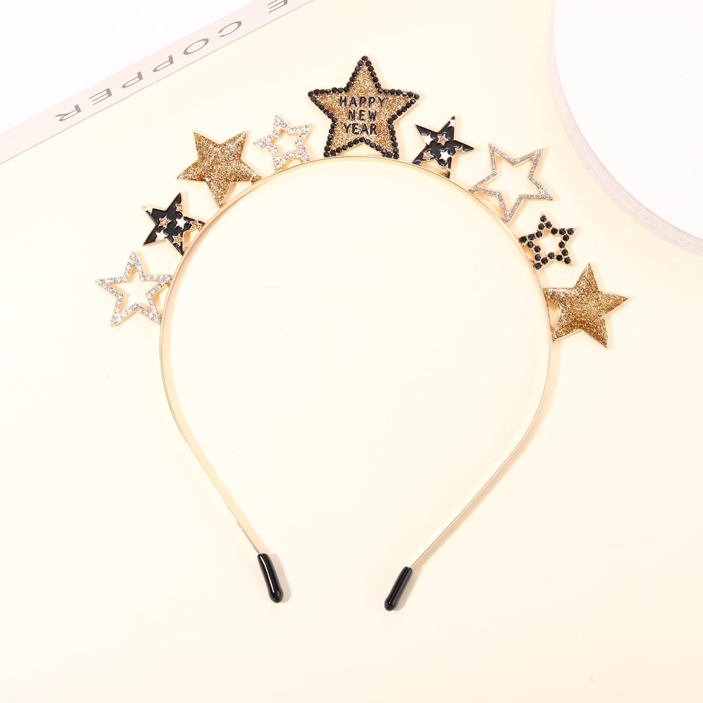 YAHPERN Happy New Year Headbands for Women Rhinestone New Year’s Eve Hairbands New Year Party Supplies Hair Accessory Gifts (Star A)