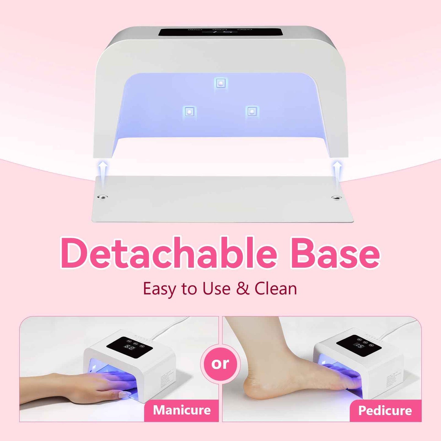 Makartt Mini UV Light for Gel Nails - Fast Curing UV LED Dual Light Nail Dryer Cure Lamp with 3 Timers & Auto Sensor for All Nail Art Design Salon Home DIY Use (Plug-in Model)