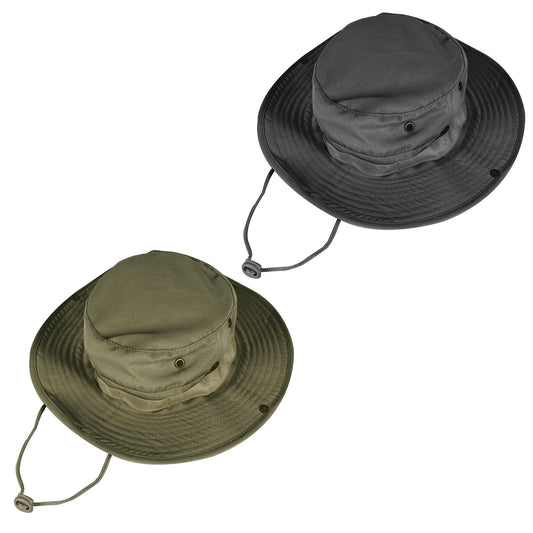 Sun Hats for Men Women Bucket Hat UPF 50+ Boonie Hat Foldable UV Protection Hiking Beach Fishing Summer Safari(2pack-Black+Green)