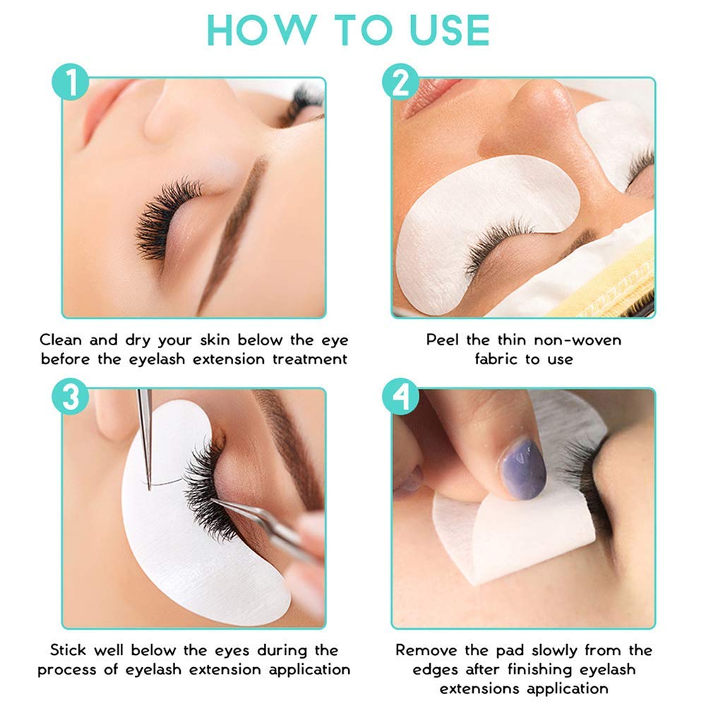 Under Eye Gel Pads Eyelash Extension Pads Lint Free DIY False Eyelash Lash Extension Makeup Eye Gel Patches Pack (50)