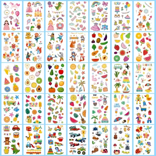 Partywind 100 Sheets Temporary Tattoos for Kids - 1150 Mixed Styles