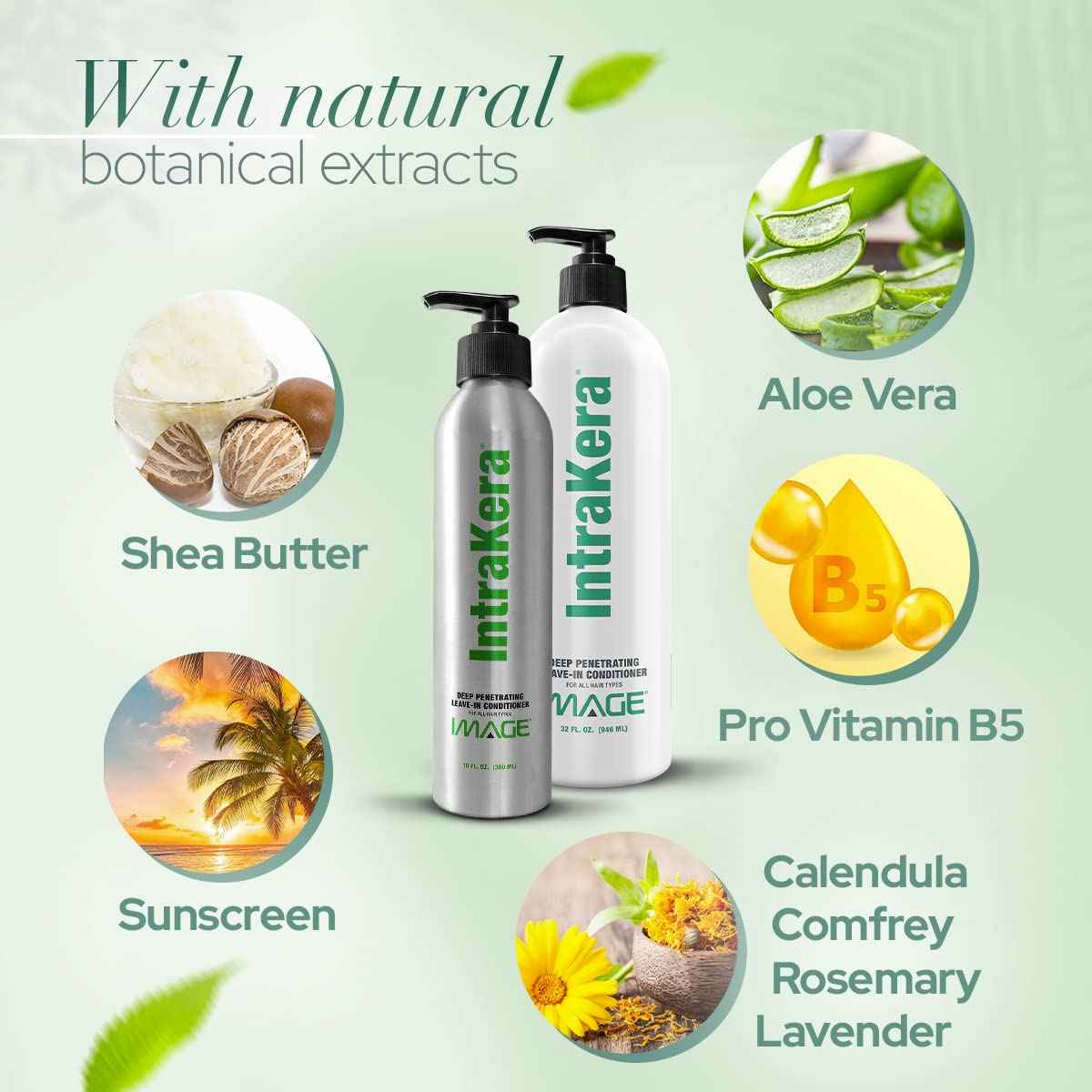 Image Intrakera Leave-In Conditioner for Frizzy, Curly, and Straight Hair - Stop Washing your Hair Every Day - Keratin -Replenisher - Detangler for Dry or Damaged Hair - 32 Fl Oz