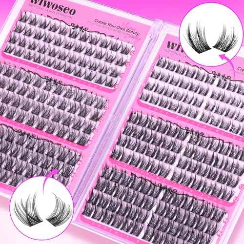 wiwoseo Wispy Lash Clusters Natural Eyelash Clusters Eyelash Extensions Clusters Lashes Natural Lash Extensions Lashes Clusters Lashes 2 Styles Pesta?as Postizas Naturales for Beginners (10-14MM)
