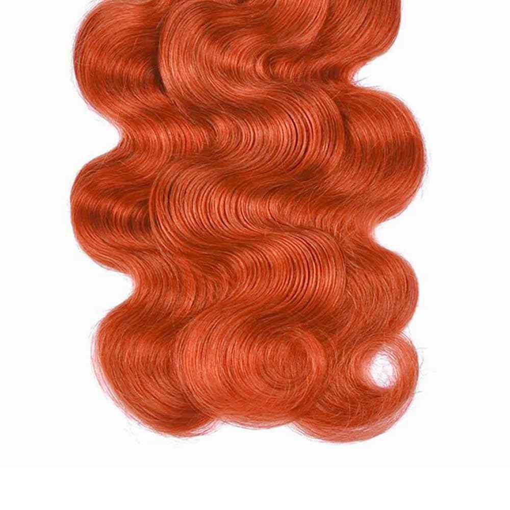 Ginger Bundle Color 350 Body Wave Human Hair Bundles 8A Brazilian Unprocessed Virgin Hair Color 350 Ginger 3 Bundles 12 12 12 Inch Orange Body Wave Bundle