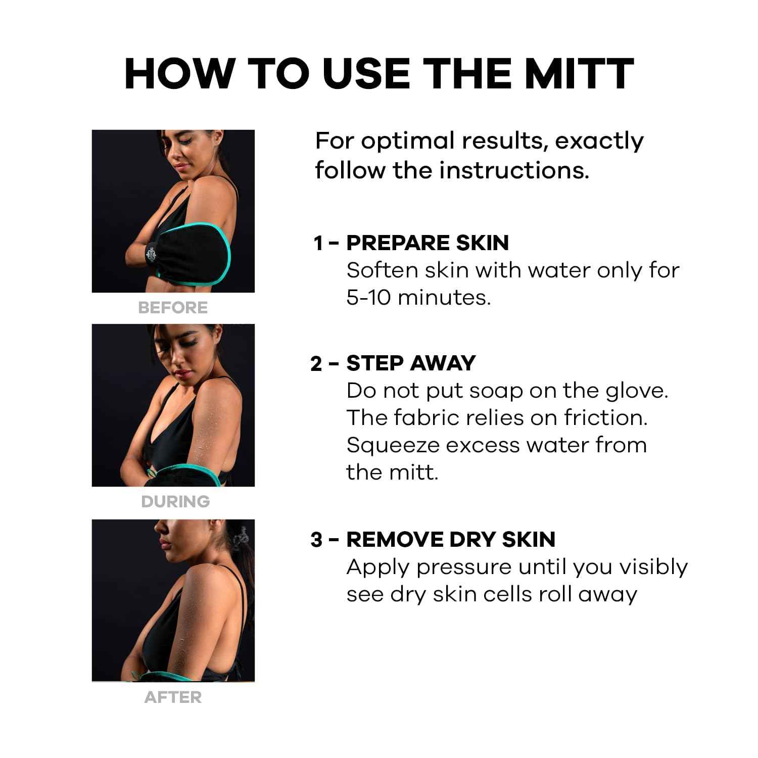 Dermasuri - Deep Exfoliating Body Mitt & Back Scrub Bundle - Bath & Shower Body Scrubs - Cleansing & Full Body Exfoliation - Spa Exfoliator Glove - Dry Skin Care Treatment for Women & Men