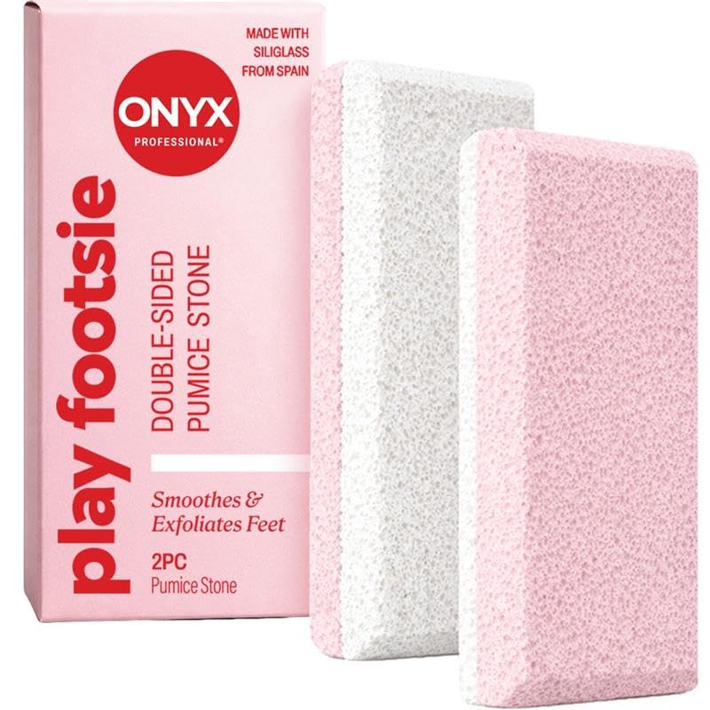 Onyx Professional Double Sided Siliglass Pumice Stone - 2 Pack Callus Remover