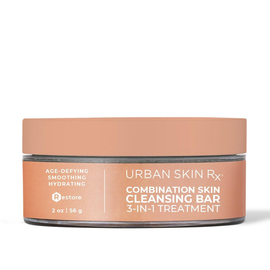 Urban Skin Rx Combination Skin Cleansing Bar | 3-in-1 Daily Cleanser, Exfoliator, and Mask Smooths, Hydrates, Improves the Appearance of Skin Tone + Texture, Formulated with Salicylic Acid | 2.0 Oz