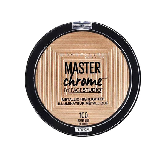 Maybelline Master Chrome Metallic Highlighter Powder Makeup, Molten Gold, 1 Count