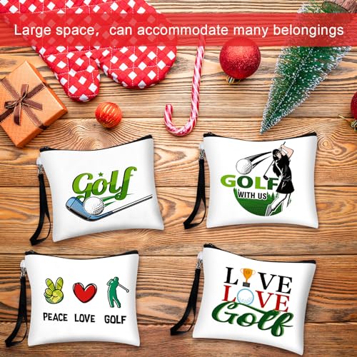16pcs Golf Gifts for Women Accessories Cosmetic Bags Ladies Golf Makeup Bag Zipper Pouch Travel Toiletry Organizer for Purse Team Gift